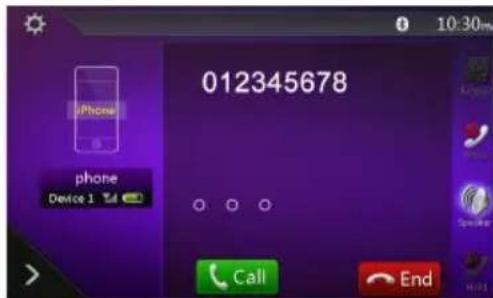 012345678 iPhone phone Device 1 Call End