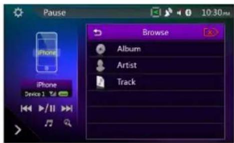 Pause iPhone Device 1 Browse Album Artist Track