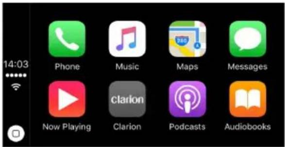 14:03 Phone Music Maps Messages Now Playing Clarion Podcasts Audiobooks