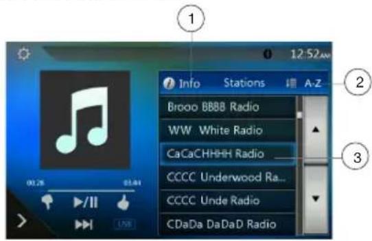 1 0 12:52Av Info Stations A-Z Brooo BBBB Radio WW White Radio CaCaCHHHH Radio CCCC Underwood Ra... CCCC Unde Radio CDaDa DaDaD Radio