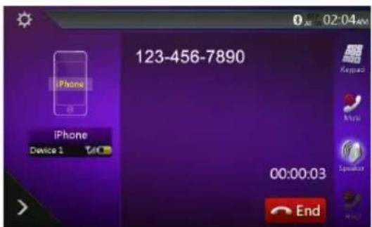 123-456-7890 iPhone Device 1 Tel 00:00:03 End
