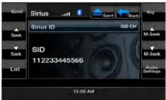 Band Sirius 900 CH Key SIRIUS ID M-Seek SID 112233445566 M-Seek Audio Settings 10:00 AM