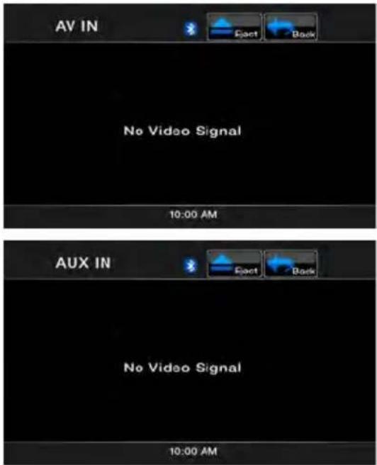 AV IN Fact Back No Video Signal 10:00 AM AUX IN Fact Back No Video Signal 10:00 AM
