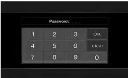 Password: ... 1 2 3 OK 4 5 6 Clear 7 8 9 0
