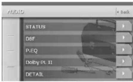 AUDIO STATUS DSF P.EQ Dolby PL II DETAIL