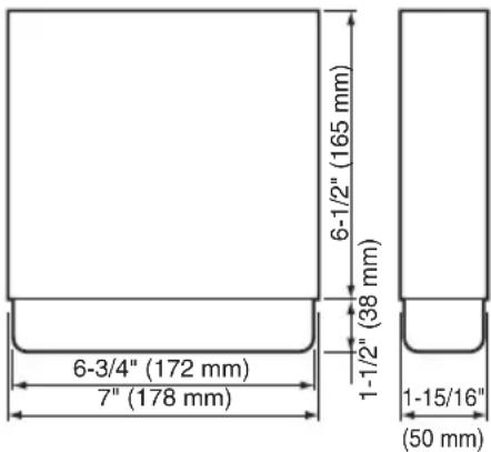 6-1/2" (165 mm) 6-3/4" (172 mm) 7" (178 mm) 1-1/2" (38 mm) 1-15/16" (50 mm)