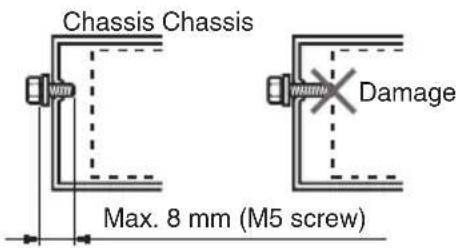 Chassis Chassis Damage Max. 8 mm (M5 screw)