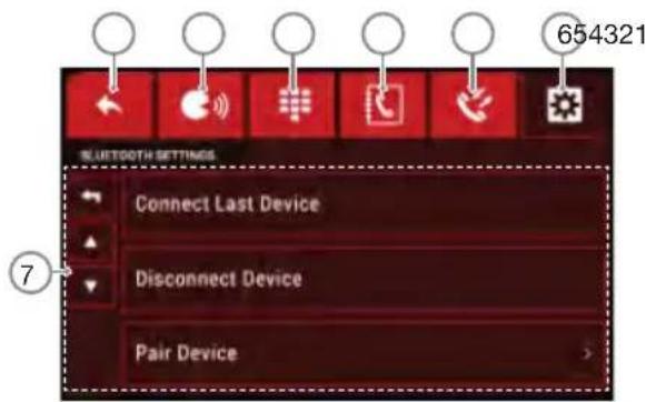 654321 BLUTTOOTH SETTINGS Connect Last Device Disconnect Device Pair Device