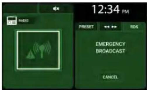 12:34 PM PRESET RDS EMERGENCY BROADCAST CANCEL