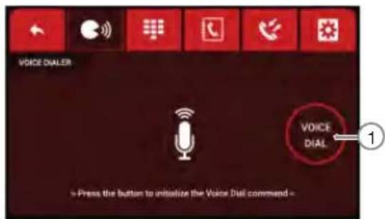 VOICE DIALER VOICE DIAL 1 > Press the button to initialize the Voice Dial command - → Press the button to initialize the Voice Dial command -