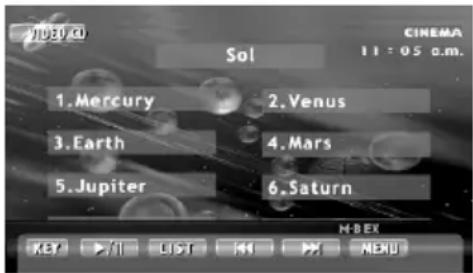 1. Mercury 2. Venus 3. Earth 4. Mars 5. Jupiter 6. Saturn CINEMA 11:05 c.m. M-BEX