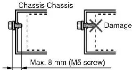 Chassis Chassis Damage Max. 8 mm (M5 screw)