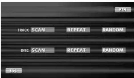 RIN TRACK SCAN REPEAT RANDOM DISC SCAN REPEAT RANDOM ESC