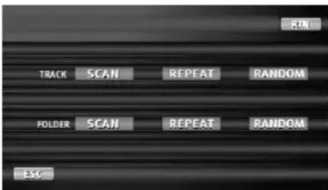 TRACK SCAN REPEAT RANDOM FOLDER SCAN REPEAT RANDOM ESC