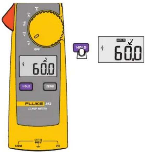 OFF 60.0 HOLD ZERO FLUKE 362 CLAMPETER HOLD AC 60.0 COM CAT TO 800 V VΩ