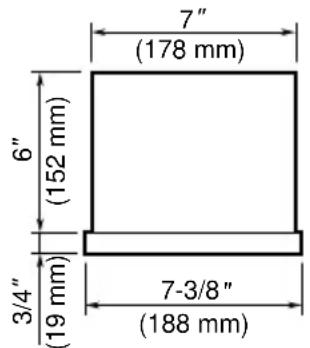 7" (178 mm) 6" (152 mm) 3/4" (19 mm) 7-3/8" (188 mm)