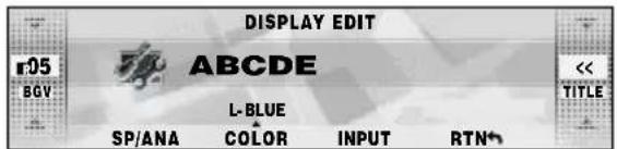 DISPLAY EDIT r05 ABCDE << BGV L-BLUE TITLE SP/ANA COLOR INPUT RTN