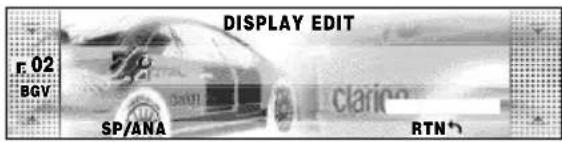 DISPLAY EDIT F.02 BGV SP/ANA CLARIC RTN