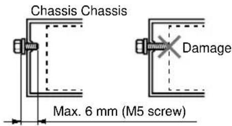 Chassis Chassis Damage Max. 6 mm (M5 screw)