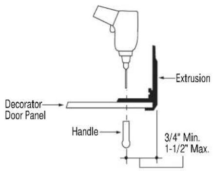 Decorator Door Panel Handle Extrusion 3/4" Min. 1-1/2" Max.