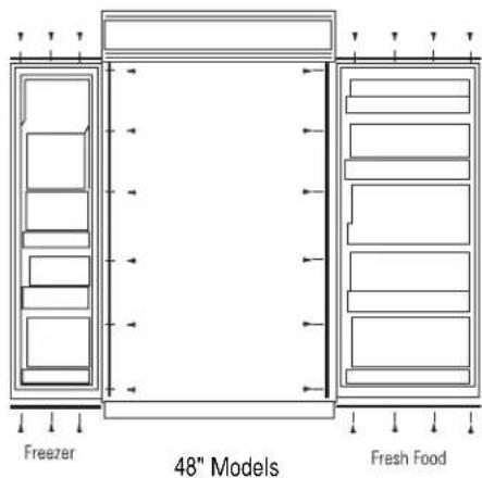 Freezer 48" Models Fresh Food