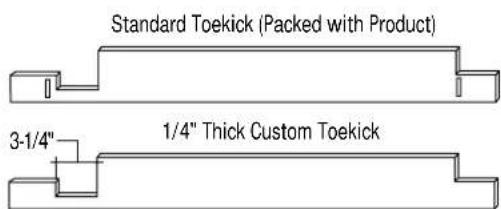Standard Toekick (Packed with Product) 3-1/4" 1/4" Thick Custom Toekick