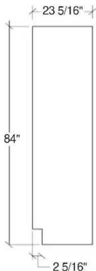 23 5/16" 84" 2 5/16"