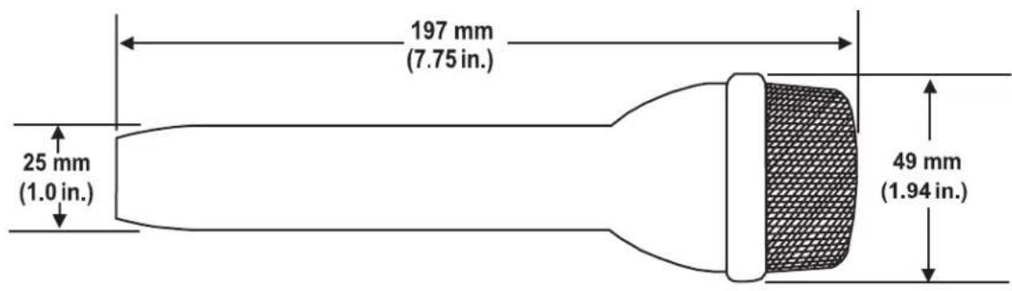 197 mm (7.75 in.) 25 mm (1.0 in.) 49 mm (1.94 in.)