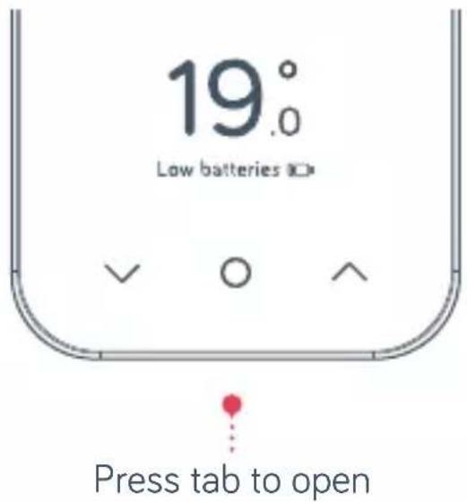 19.0° Low batteries ▶ Press tab to open