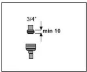 3/4" min 10