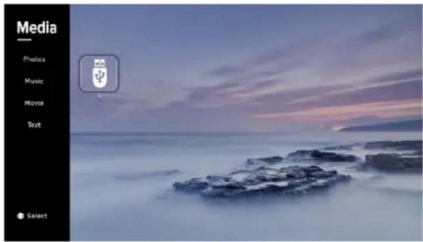Media Photos Music Movie Text Select