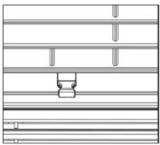 Pure technical line drawing of a mechanical assembly without any text, numbers, or symbols