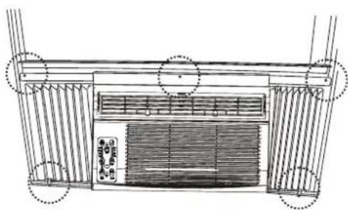 Architectural diagram of a two-story building facade with ventilation grilles and a central door (no text or symbols)