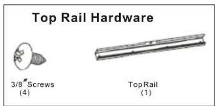 Top Rail Hardware 3/8 Screws (4) TopRail (1)
