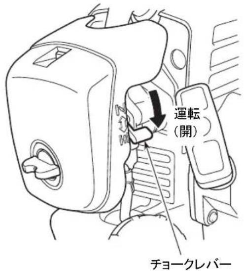 運転 (開) チョークレバー