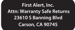 FIRST ALERT 5200DF - PLEASE CALL US AT 1-800-323-9005 TO ESTABLISH A WARRANTY RETURN SET-UP - 1
