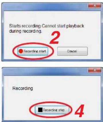 Starts recording Cannot start playback during recording. Recording start Cancel Recording Recording stop 4