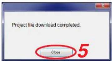 Project file download completed. Close 5