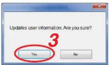Updates user information. Are you sure? 3 Yes No