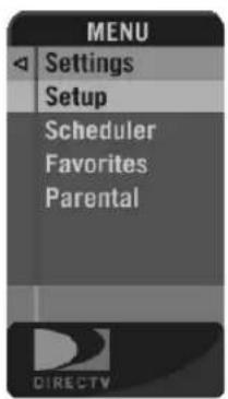 MENU Settings Setup Scheduler Favorites Parental