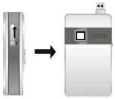 Diagram showing a device transitioning from a left-side card to a right-side smartphone with a logo (no text or symbols present)