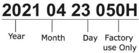 2021 04 23 050H Year Month Day Factory use Only