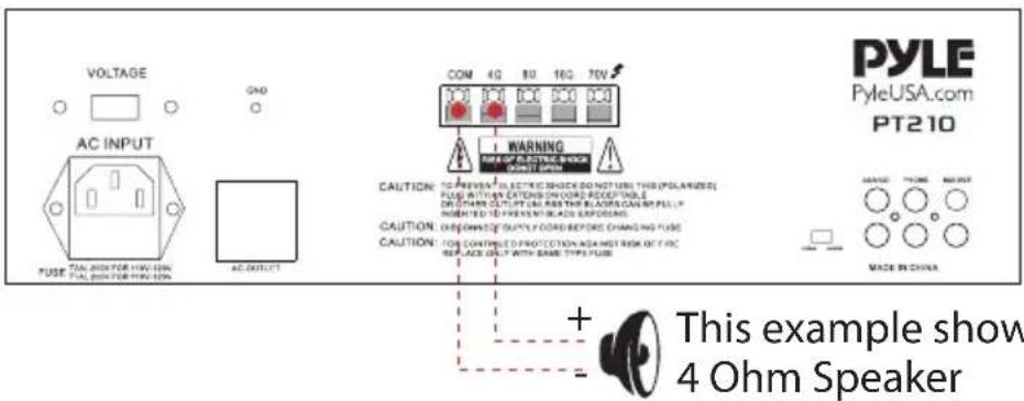 VOLTAGE AC INPUT FUSE: TIA. RIN FOR HAW-UN TIA. RIN FOR HAW-UN AC OUTPUT COM 4G 80 160 70V WARNING THE SP OUTLEND ON CAUTION: TO REVEA ELECTRIC SHOCK DO NOT USE THIS POLARDED FUSE WITHIN EXTIONS ON/OARD RECEPTABLE OR DREAM OUT/FT LAIN AND THE BLACK CAN BE PULY INSTALLED TO PREVENT BLADE EXPOSED. CAUTION: EXPOWABLE OUT/FT CORD BEFORE CHANGING FUSE CAUTION: TO CONTAINED PROTECTION AGAINST FROM OUT OF THE REPL AC ONLY WITH BAME TYPE FUSE. This example show 4 Ohm Speaker PYLE USA.com PT210 MAKE IN CHINA