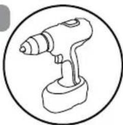 Line drawing of a handheld electric drill (no text or symbols)