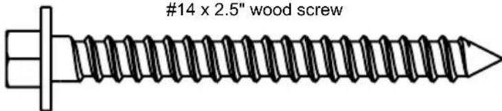 #14 x 2.5" wood screw