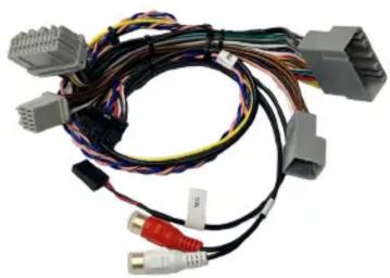 Coiled automotive electrical connector with multiple connectors and wiring (no visible text or symbols)