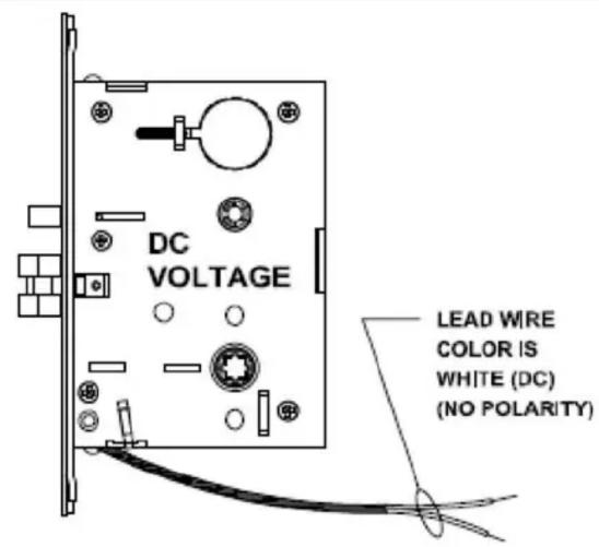 DC VOLTAGE LEAD WIRE COLOR IS WHITE (DC) (NO POLARITY)