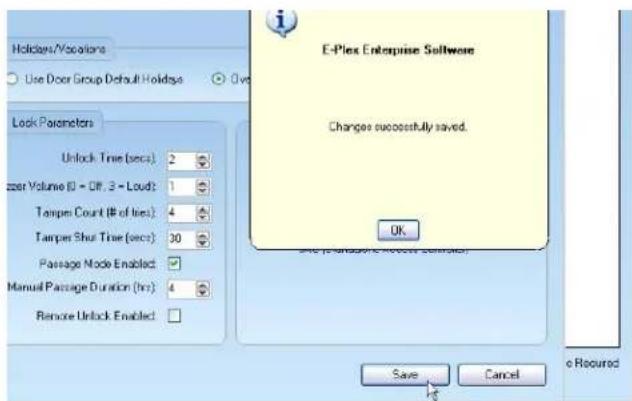 E-Plex Enterprise Software Changes successfully saved. OK Save Cancel e Required