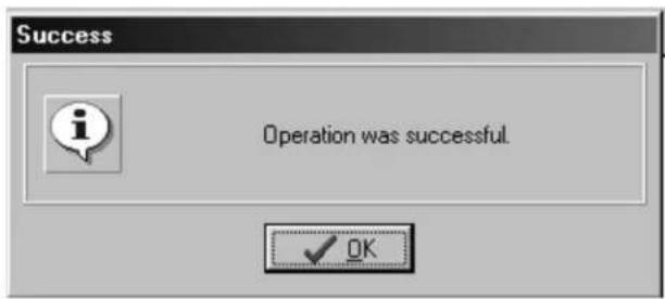 Success Operation was successful. OK
