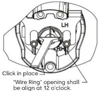 LH Click in place "Wire Ring" opening shall be align at 12 o'clock.